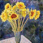 Sunflowers In Vase - 11"x15" -Sold